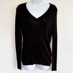 NWT White House Black Market Long Sleeve Blouse Cashmere Blend Medium